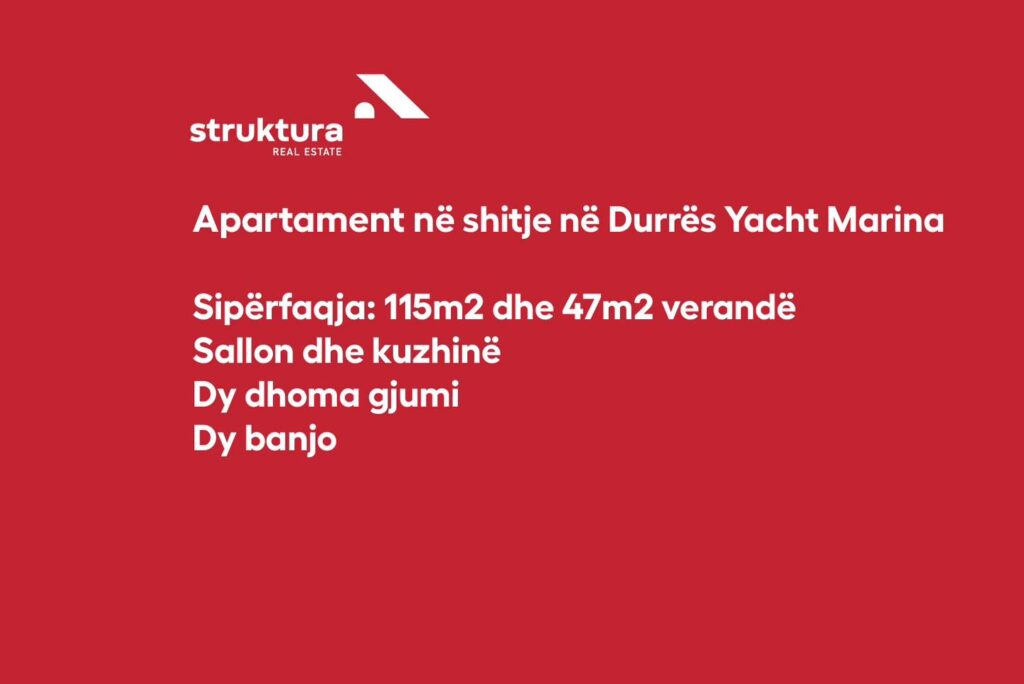 Apartament ne shitje, ne Durres Yacht Marina!