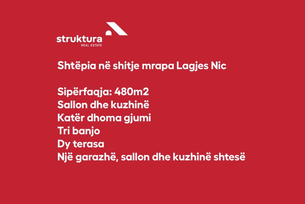 Shtepia ne shitje, mrapa Lagjes Nic!