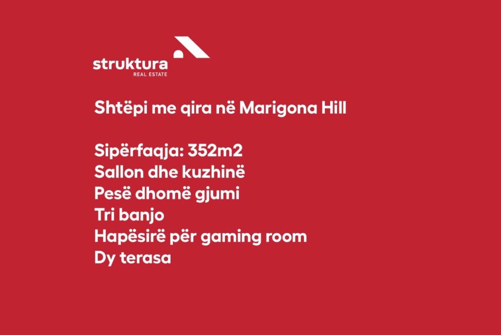 Shtepi me qira, ne Marigona Hill!