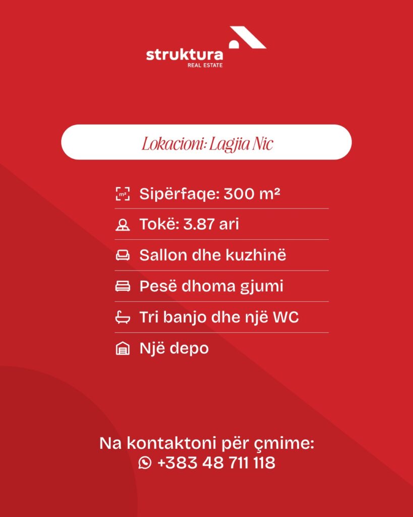 Shtepi ne shitje – Lagjia Nic